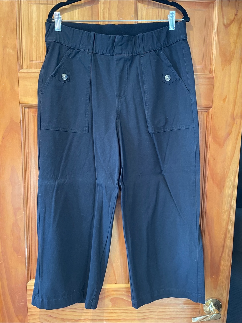 AnyBody Black Pull-On Casual Capris